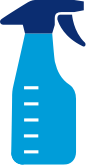 Spray sanitizer bottle Spray sanitizer bottle - we clean frequently for a safe environment