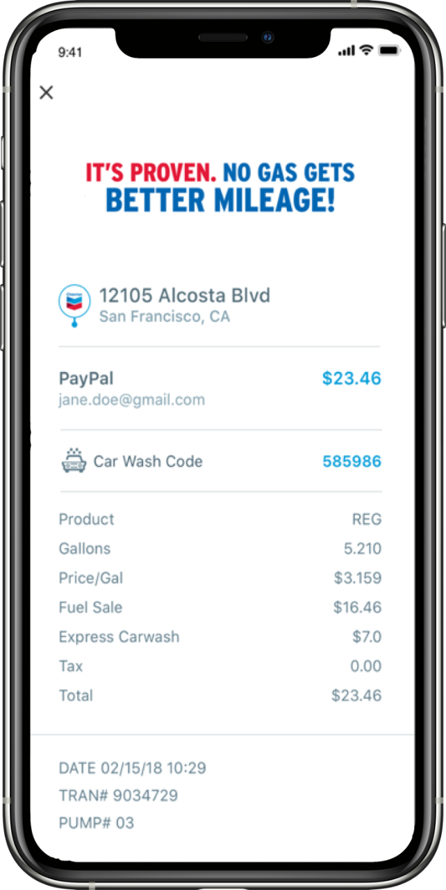 Mobile App touchless receipt shows everything you got Mobile App touchless receipt shows everything you got