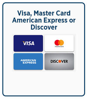 Visa, MC, Amer exp, Discover