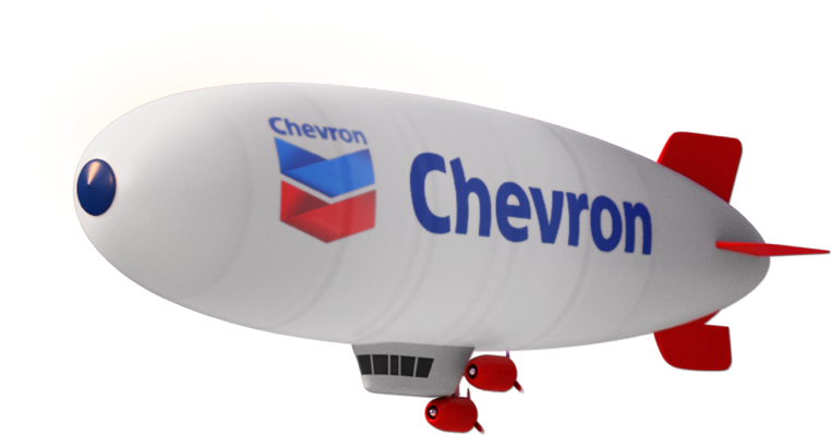 Chevron branded blimp